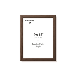 Dark oak picture frame 9x12 in, front view