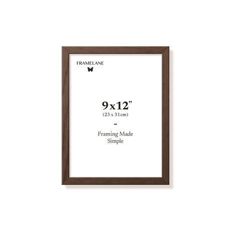 Dark oak picture frame 9x12 in, front view