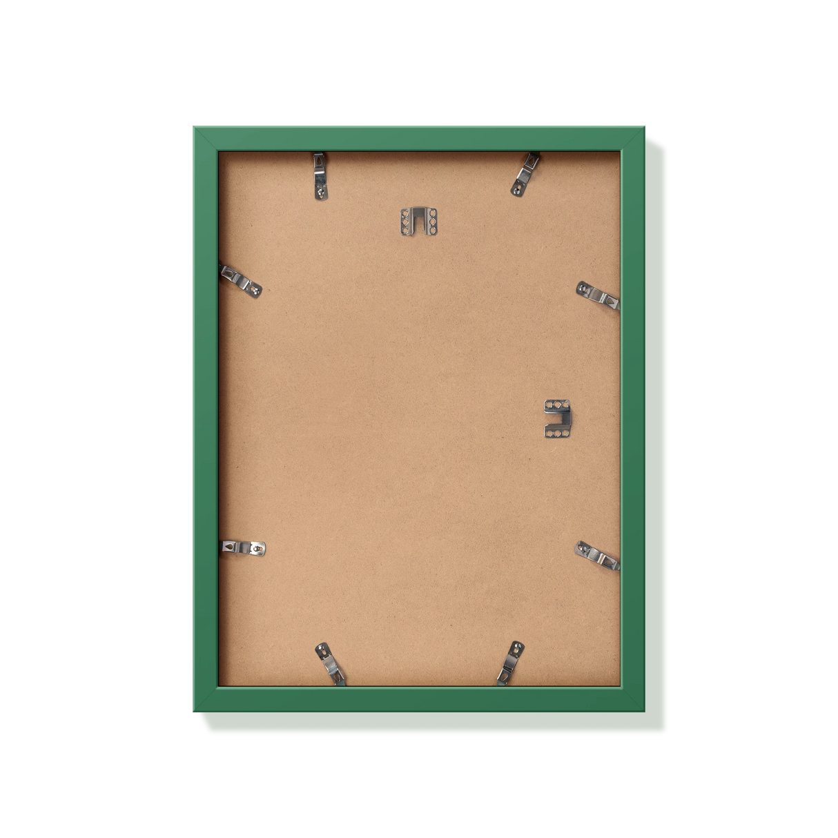 Back of forest green 12x16 in frame with hanging hardware