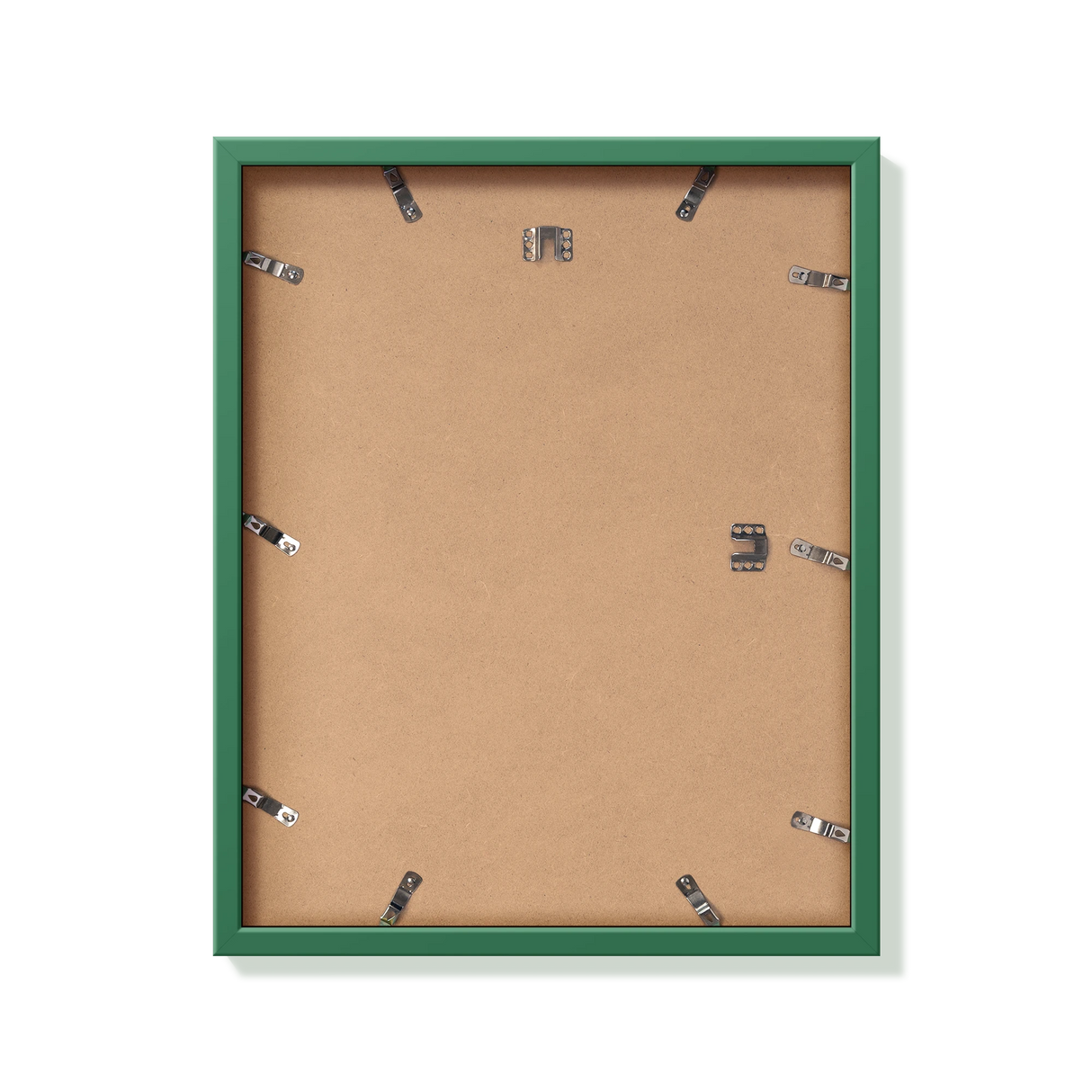 Back of forest green 16x20 in frame with hanging hardware