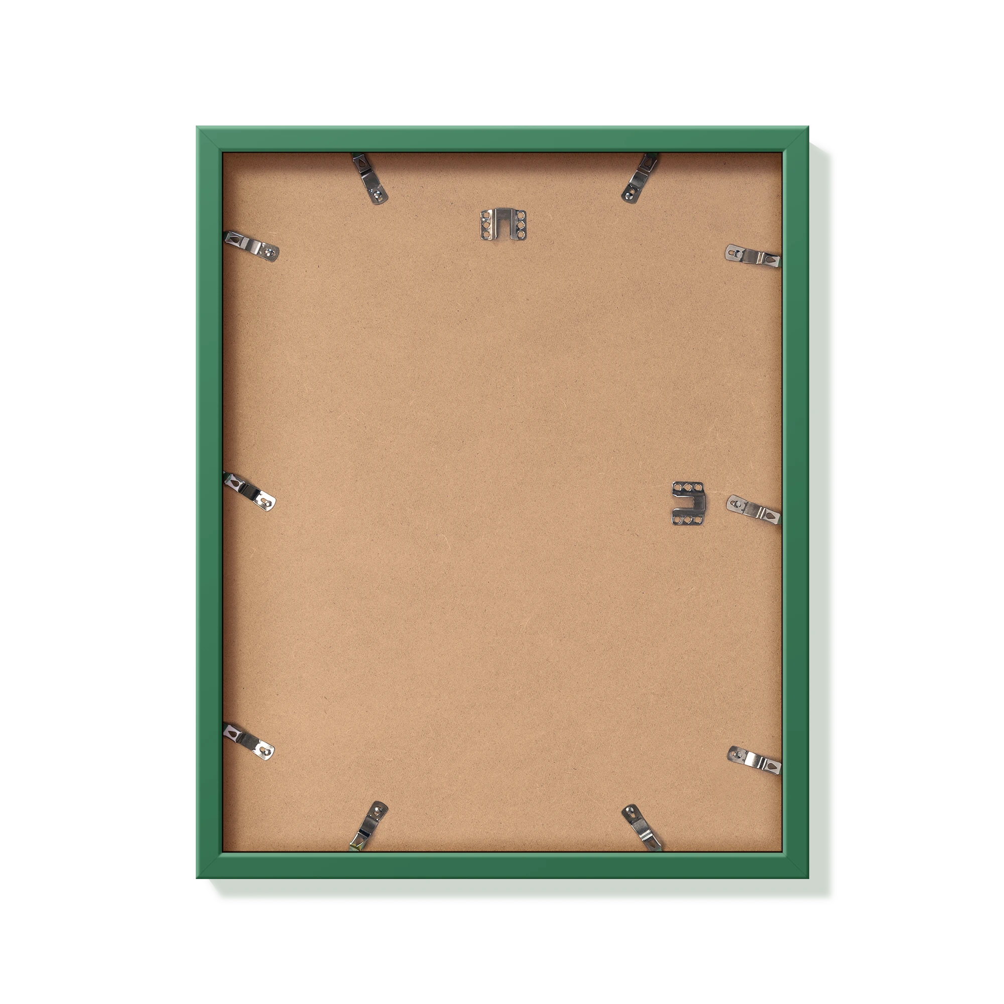 Back of forest green 16x20 in frame with hanging hardware