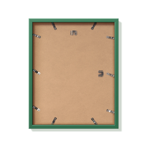 Back of forest green 16x20 in frame with hanging hardware