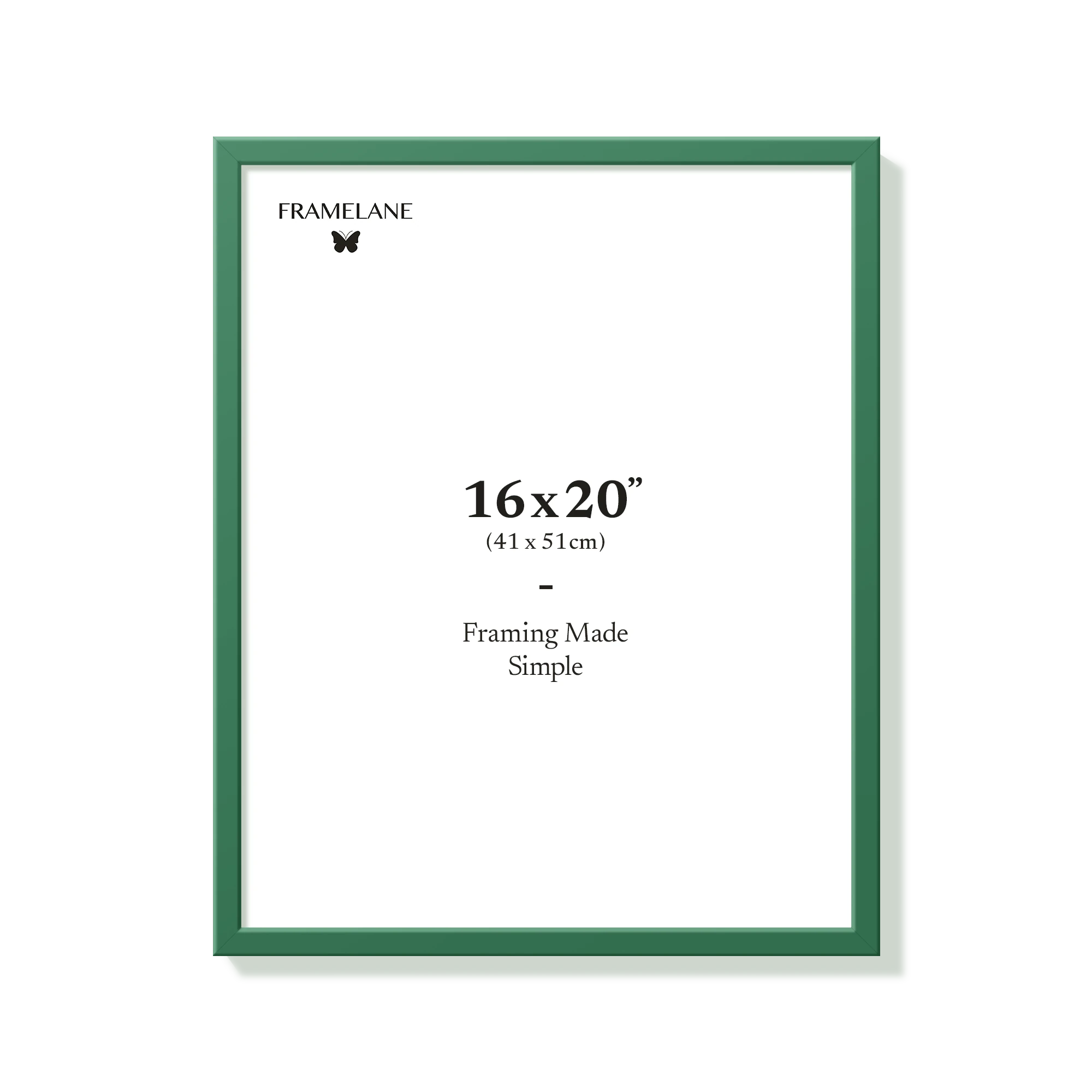 Forest green picture frame 16x20 in, front view