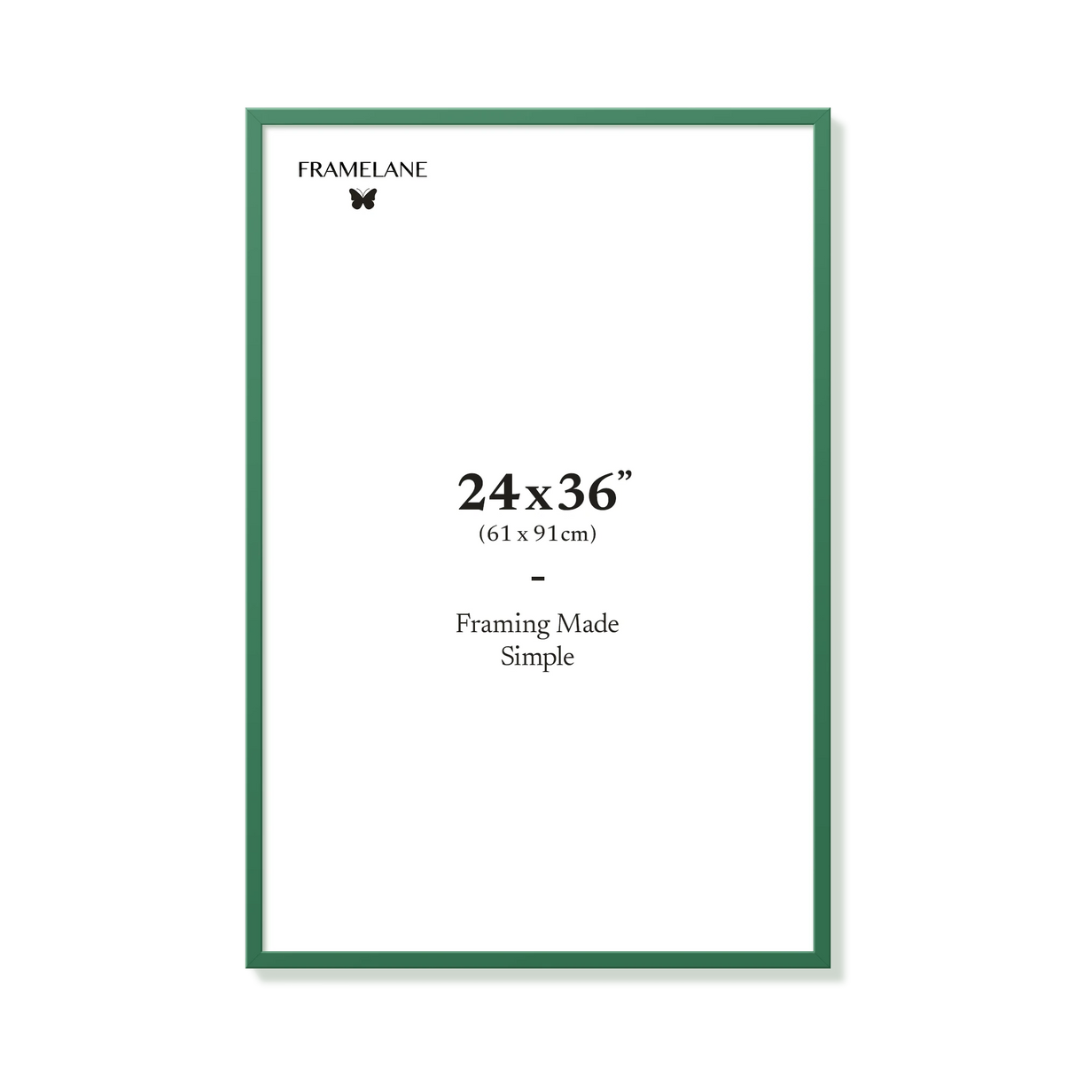 Forest green picture frame 24x36 in, front view