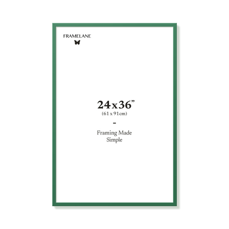 Forest green picture frame 24x36 in, front view