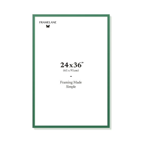 Forest green picture frame 24x36 in, front view