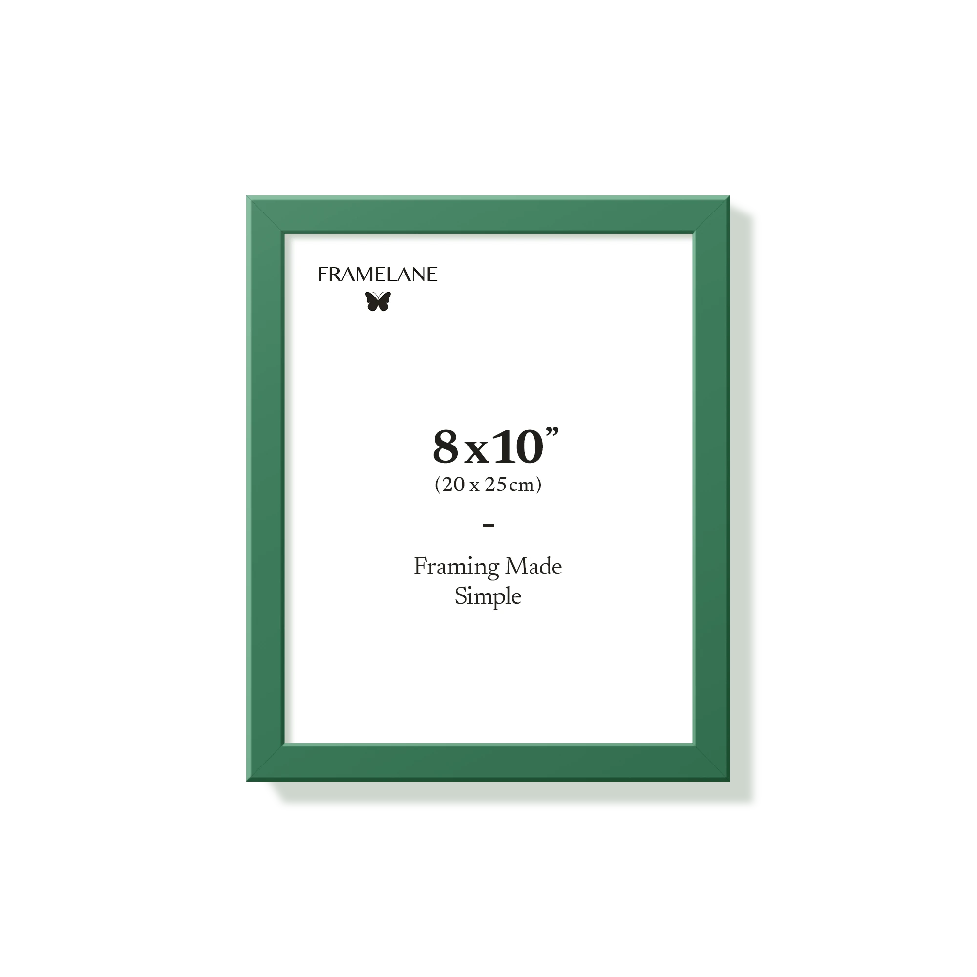 Forest green picture frame 8x10 in, front view
