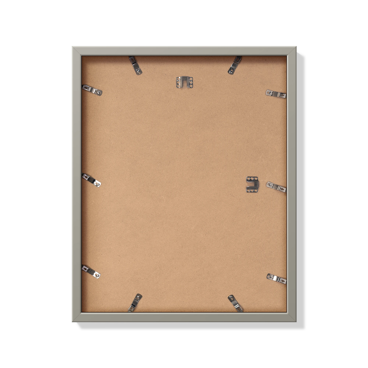 Back of gray 16x20 in frame with hanging hardware