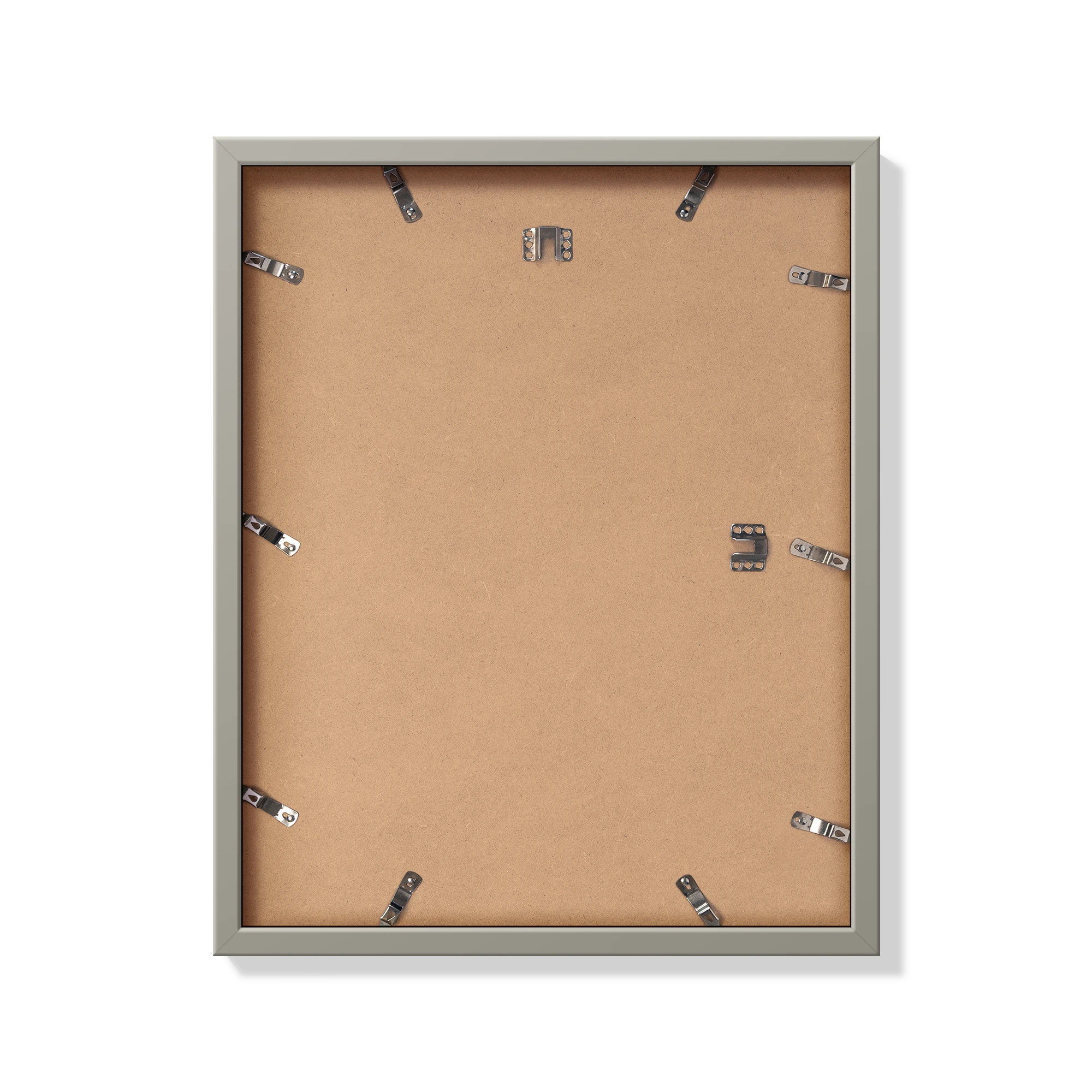 Back of gray 16x20 in frame with hanging hardware