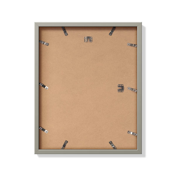 Back of gray 16x20 in frame with hanging hardware