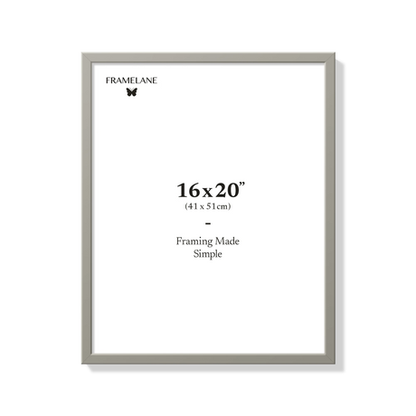 Gray picture frame 16x20 in, front view