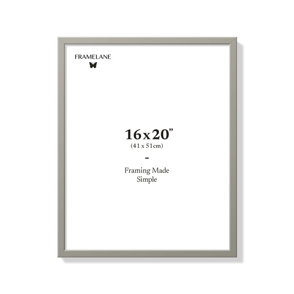 Gray picture frame 16x20 in, front view