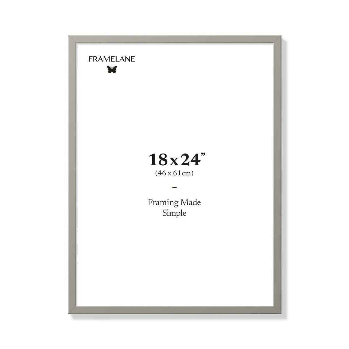 Gray picture frame 18x24 in, front view
