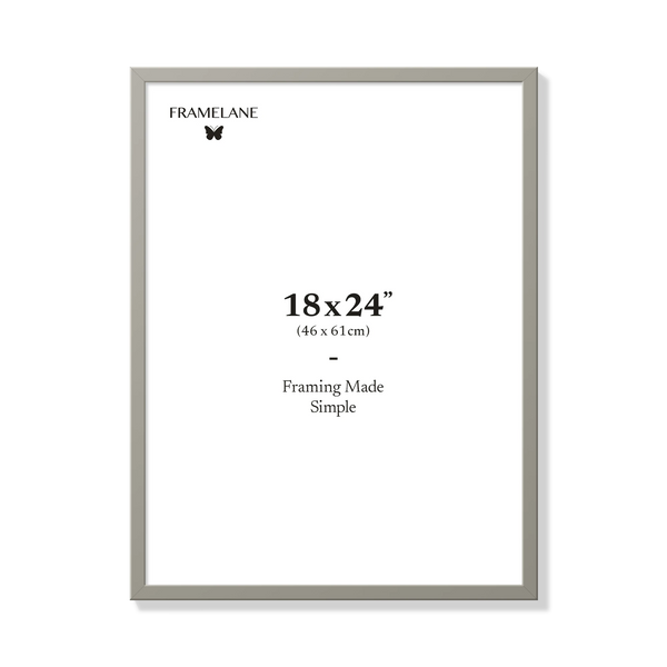 Gray picture frame 18x24 in, front view