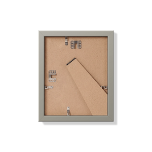 Back of gray 8x10 in frame with hanging hardware