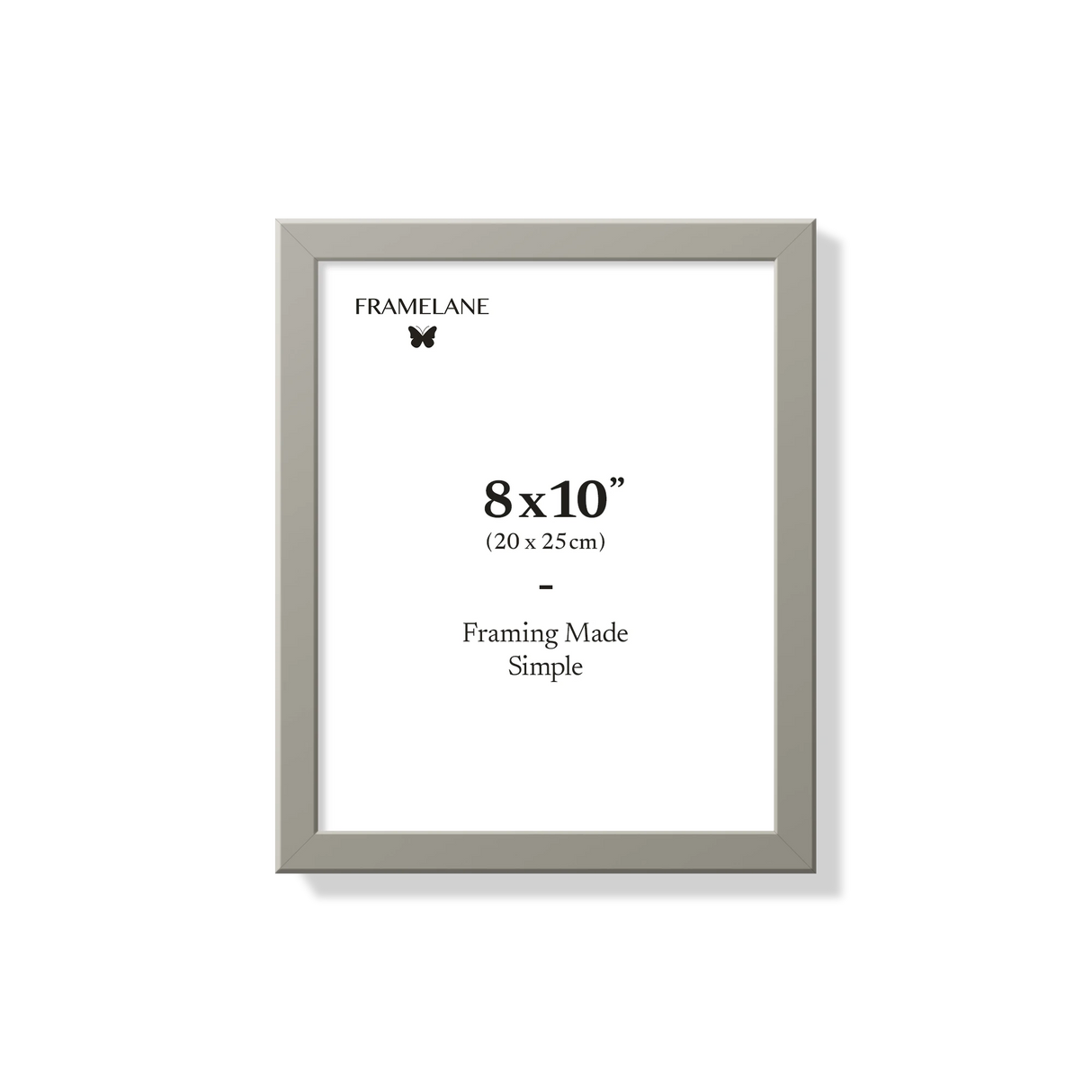 Gray picture frame 8x10 in, front view