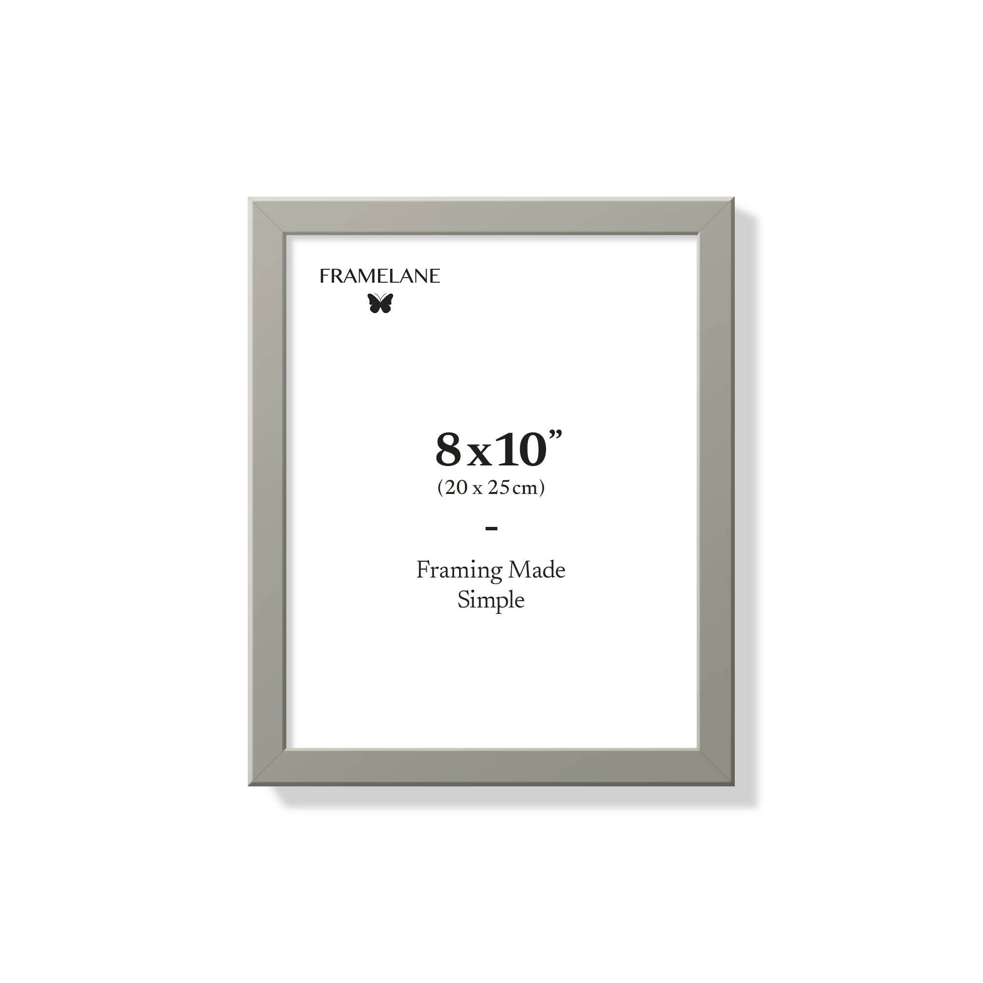 Gray picture frame 8x10 in, front view