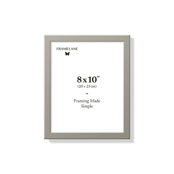 Gray picture frame 8x10 in, front view