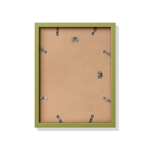 Back of khaki green 12x16 in frame with hanging hardware