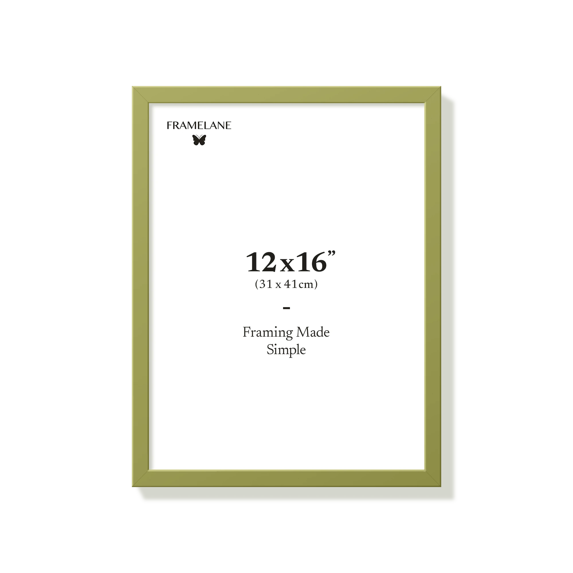 Khaki green picture frame 12x16 in, front view