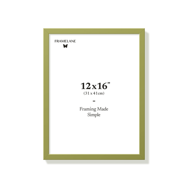 Khaki green picture frame 12x16 in, front view