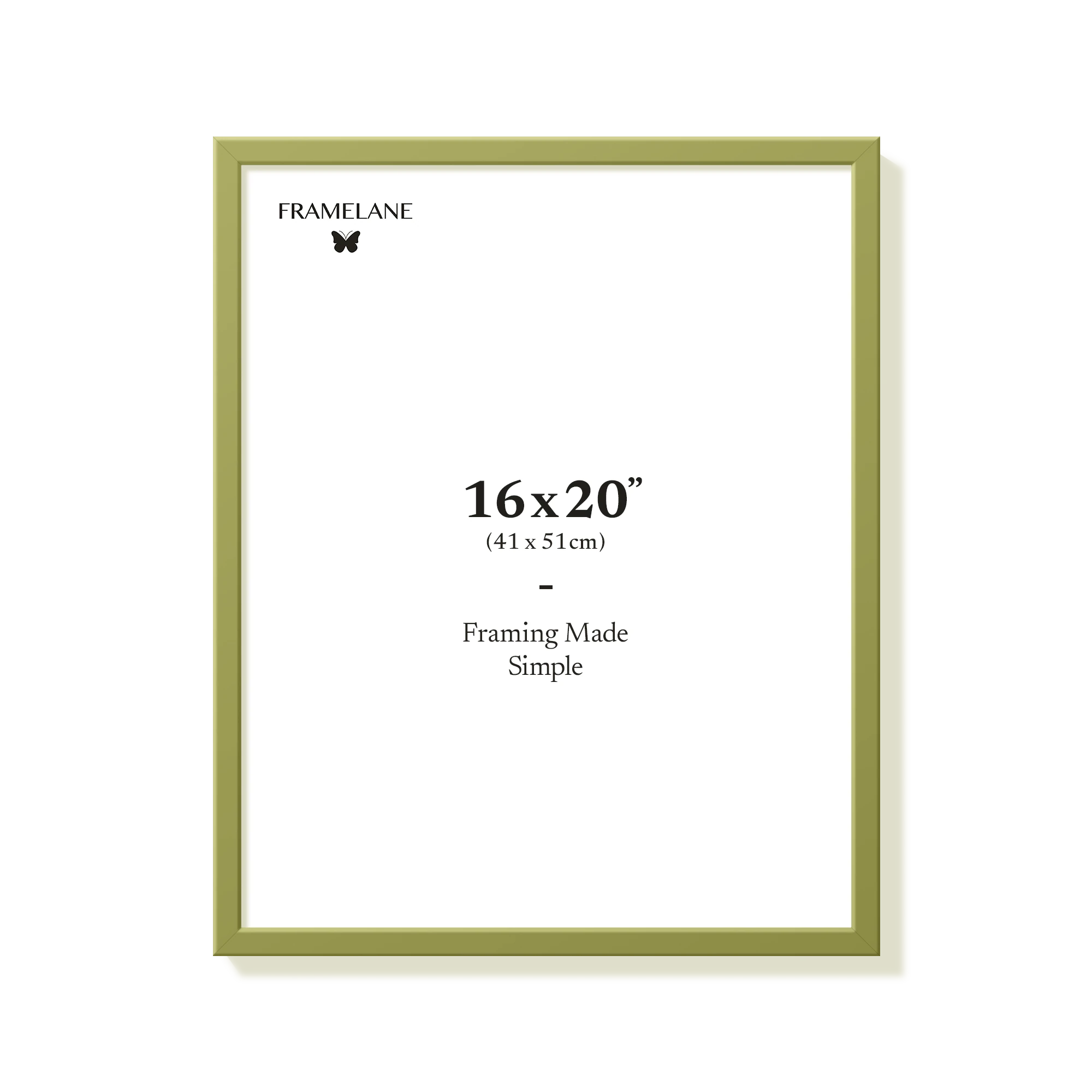Khaki green picture frame 16x20 in, front view