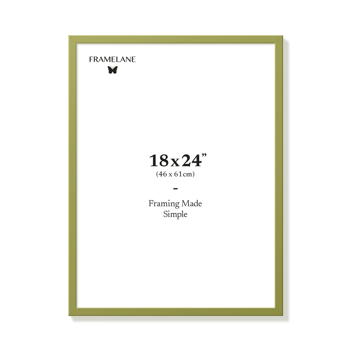 Khaki green picture frame 18x24 in, front view