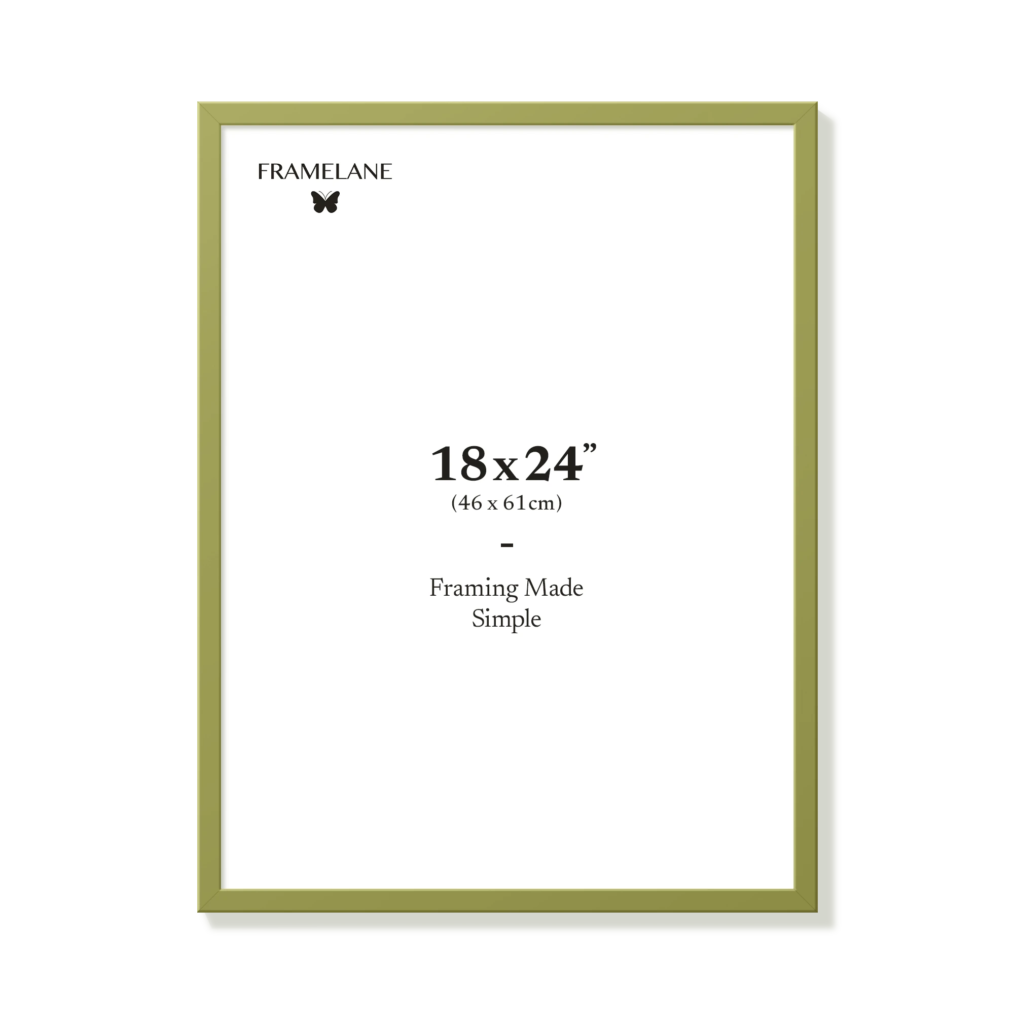 Khaki green picture frame 18x24 in, front view
