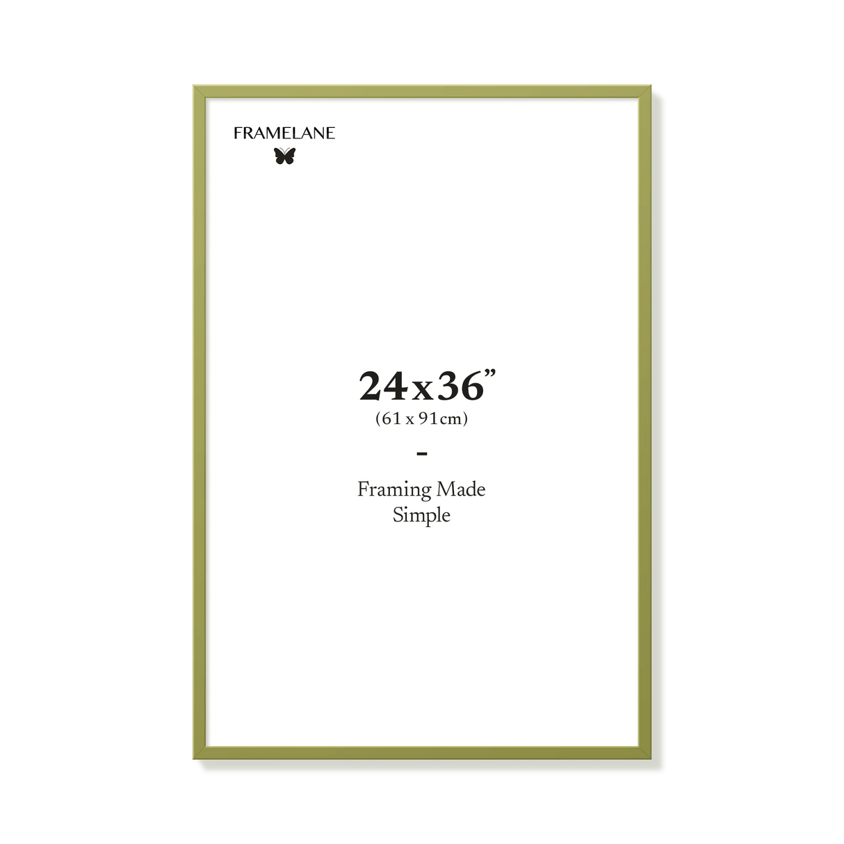 Khaki green picture frame 24x36 in, front view