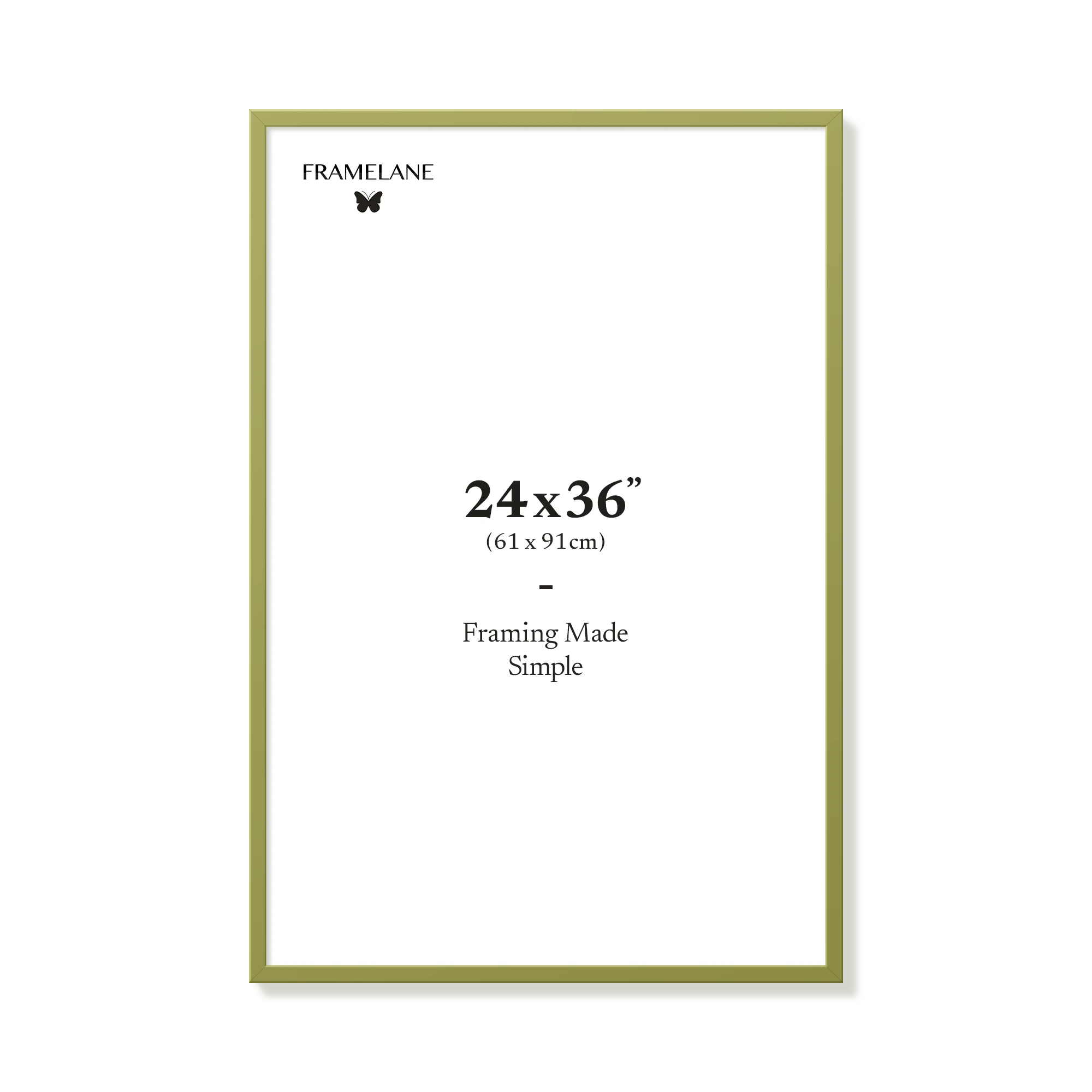 Khaki green picture frame 24x36 in, front view