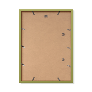 Back of khaki green 50x70 cm frame with hanging hardware