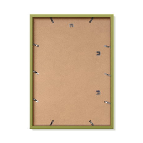 Back of khaki green 50x70 cm frame with hanging hardware