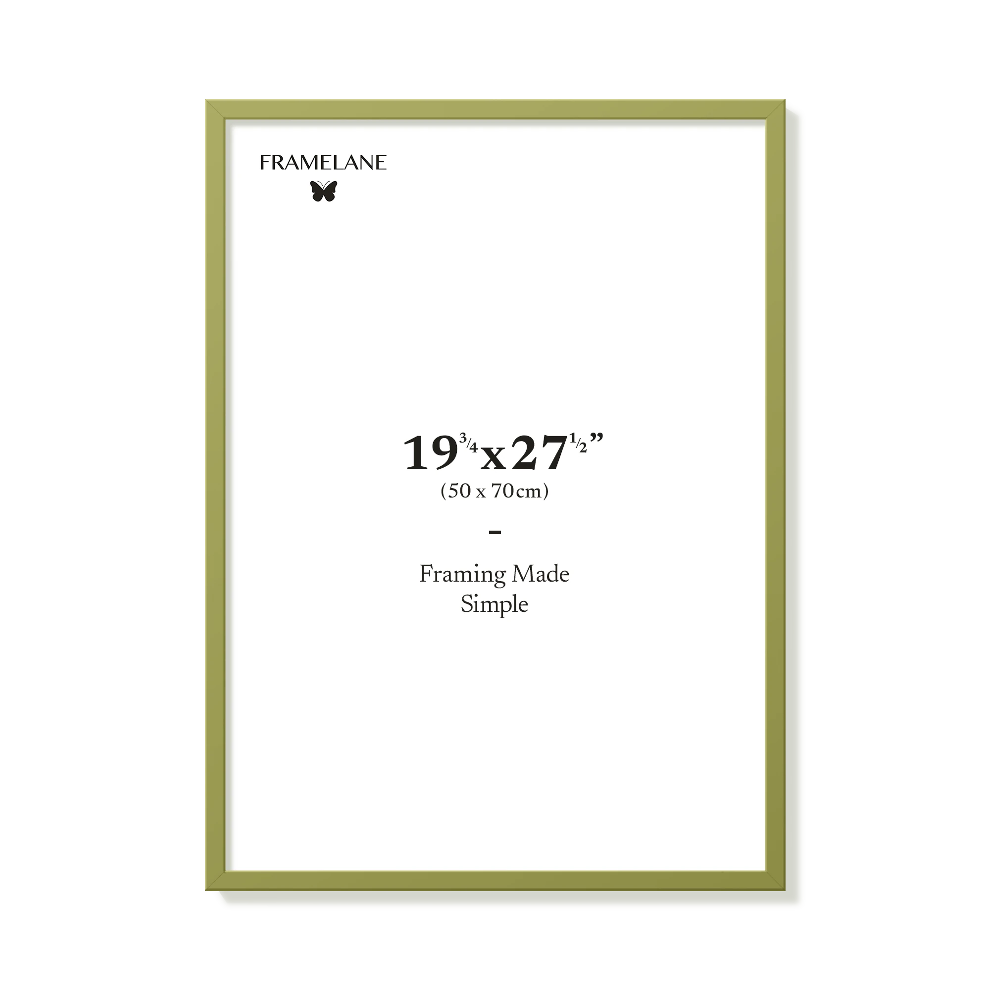 Khaki green picture frame 50x70 cm, front view