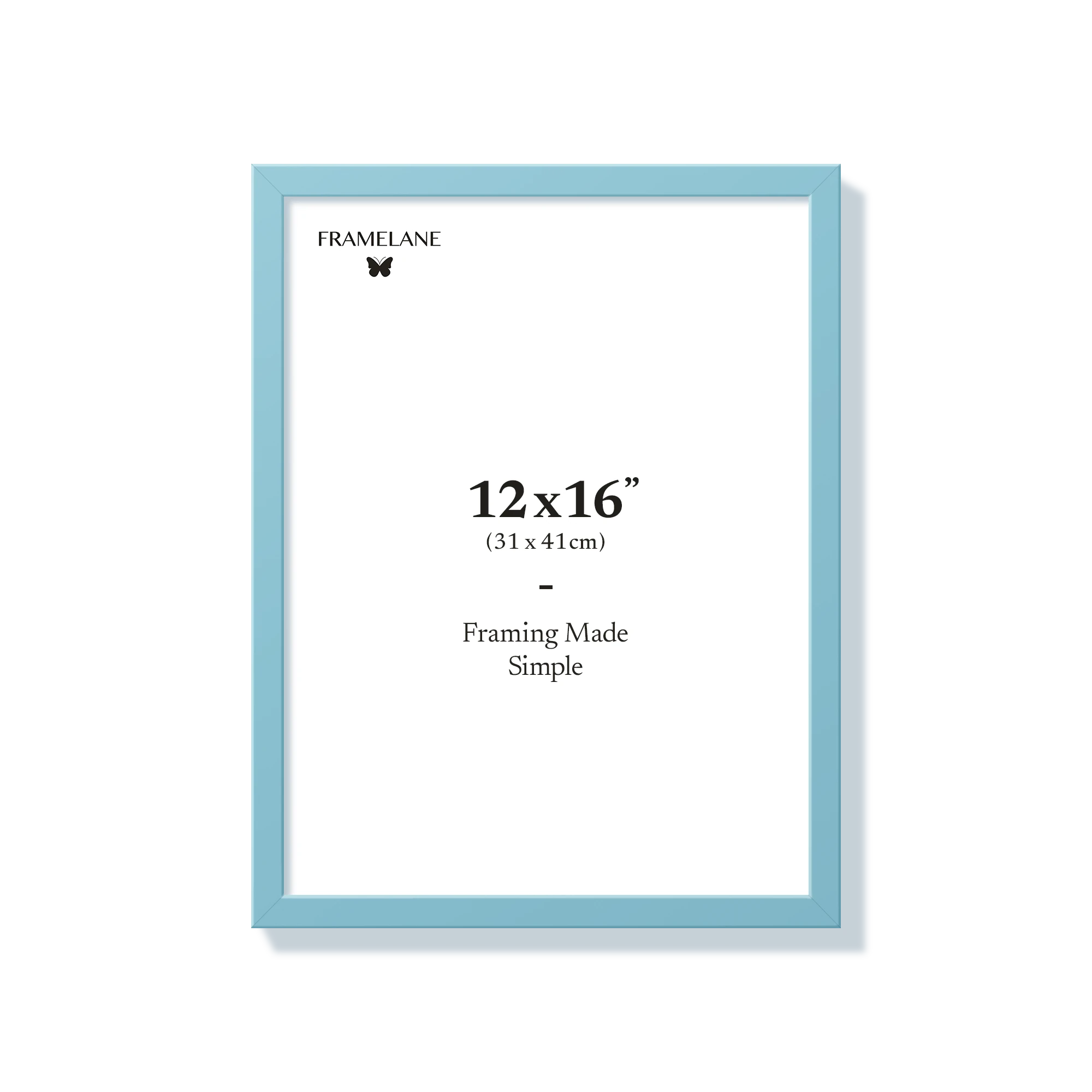 Light blue picture frame 12x16 in, front view