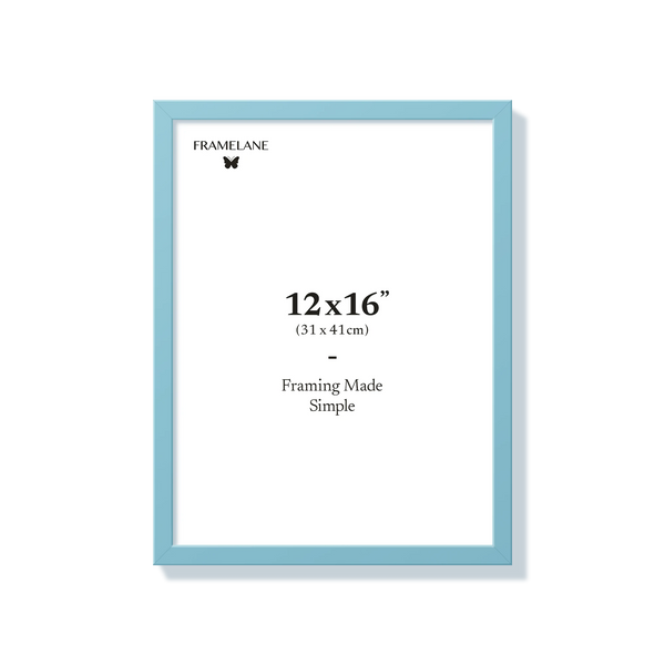 Light blue picture frame 12x16 in, front view