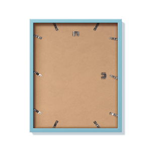 Back of light blue 16x20 in frame with hanging hardware
