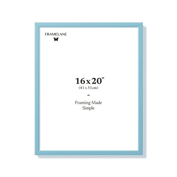 Light blue picture frame 16x20 in, front view