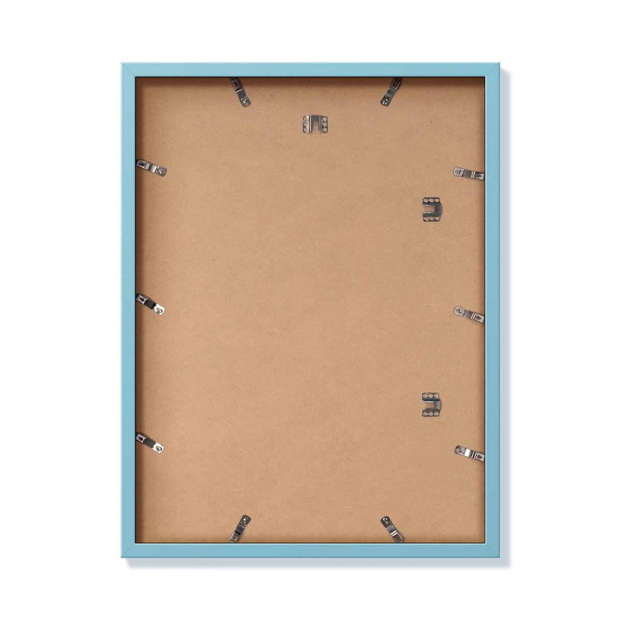 Back of light blue 18x24 in frame with hanging hardware