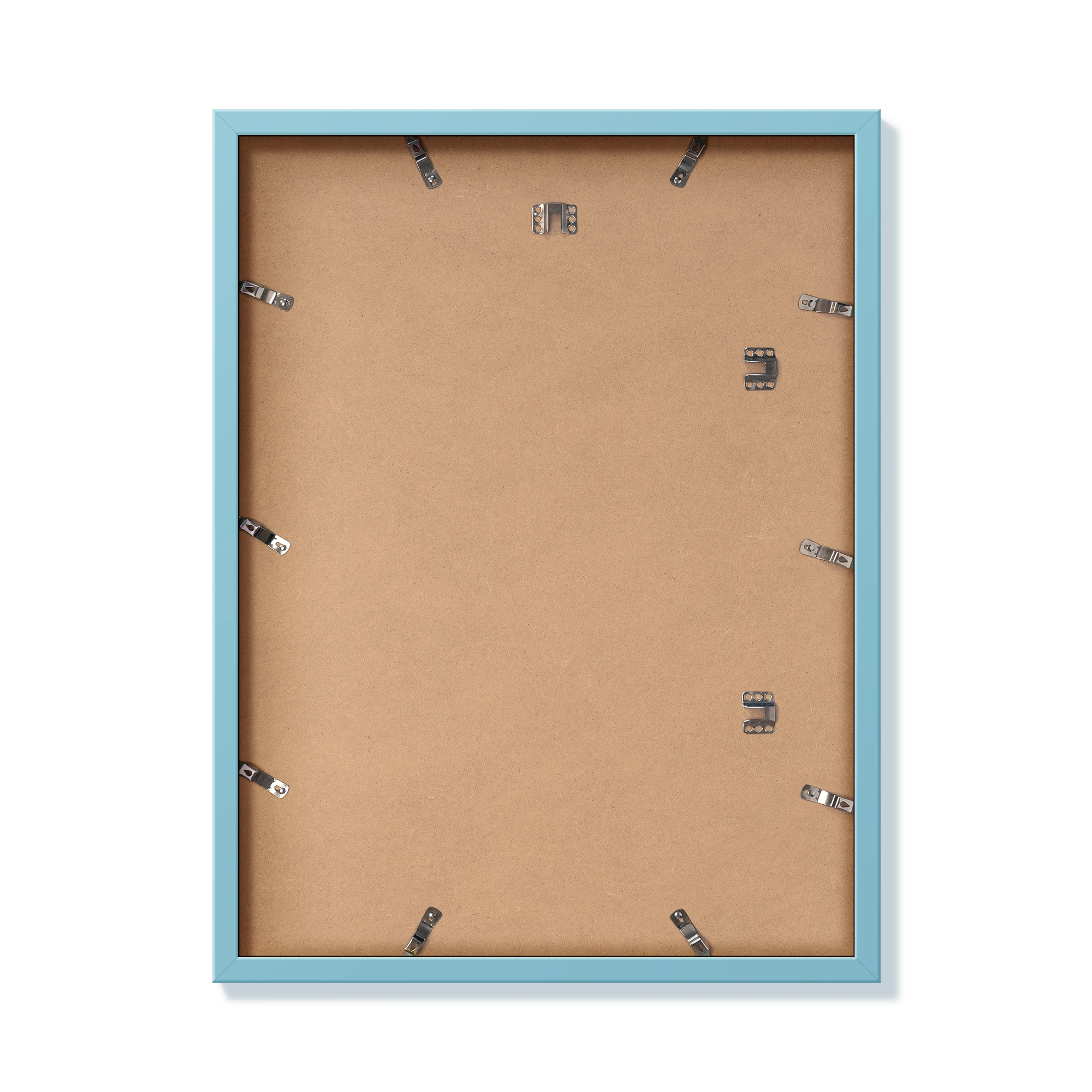 Back of light blue 18x24 in frame with hanging hardware