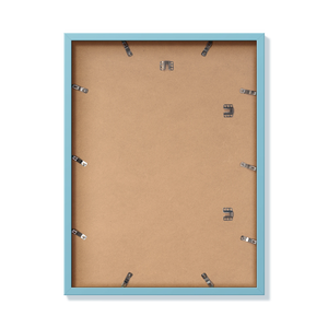 Back of light blue 18x24 in frame with hanging hardware