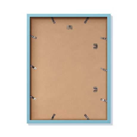 Back of light blue 18x24 in frame with hanging hardware