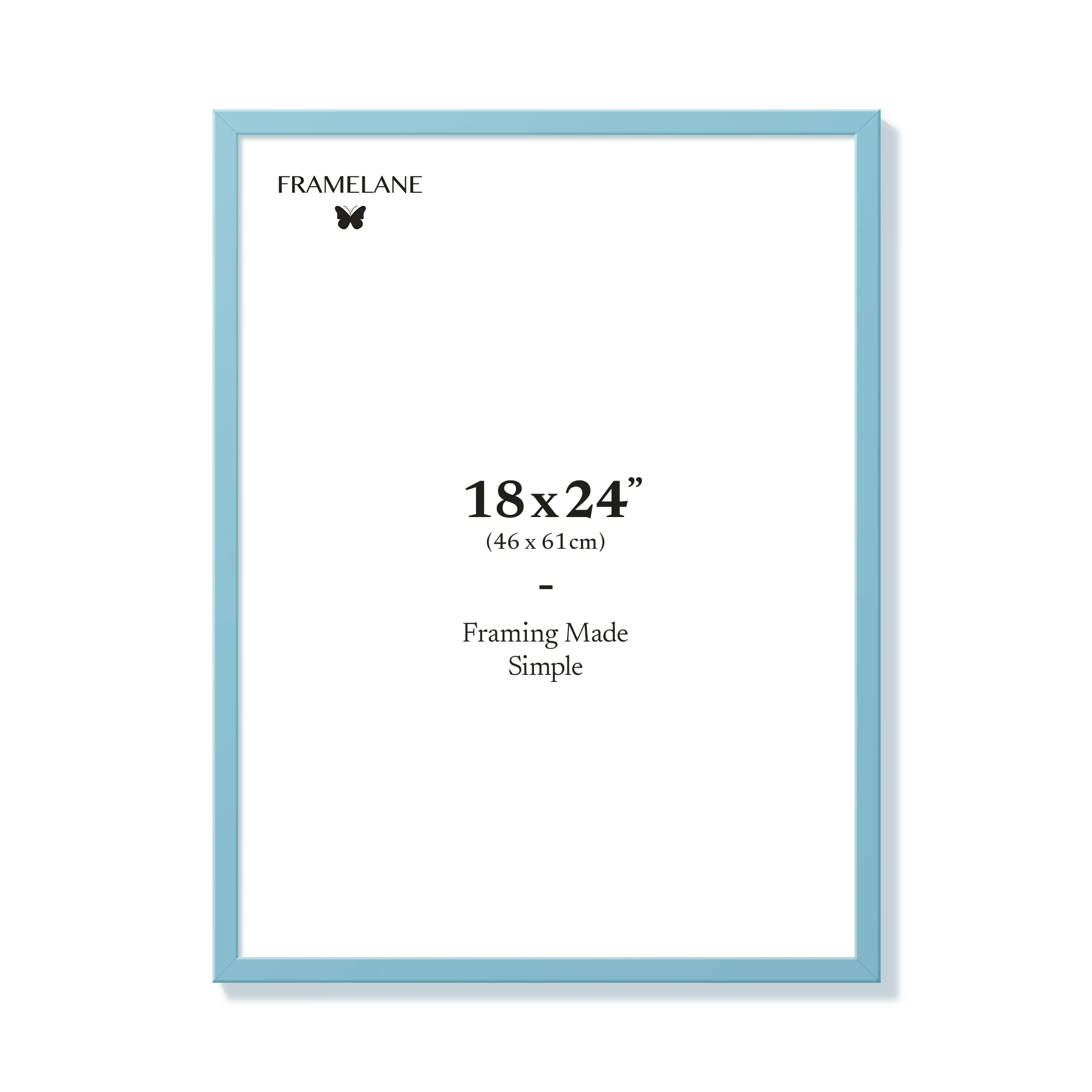 Light blue picture frame 18x24 in, front view