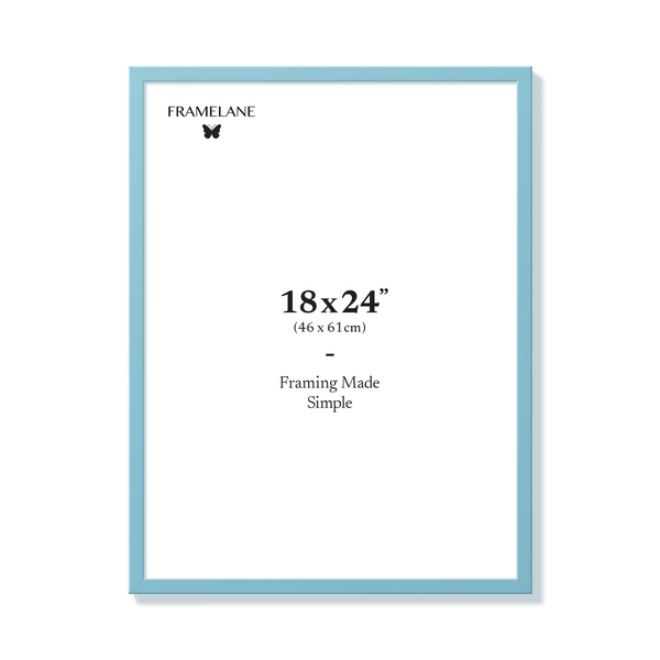 Light blue picture frame 18x24 in, front view