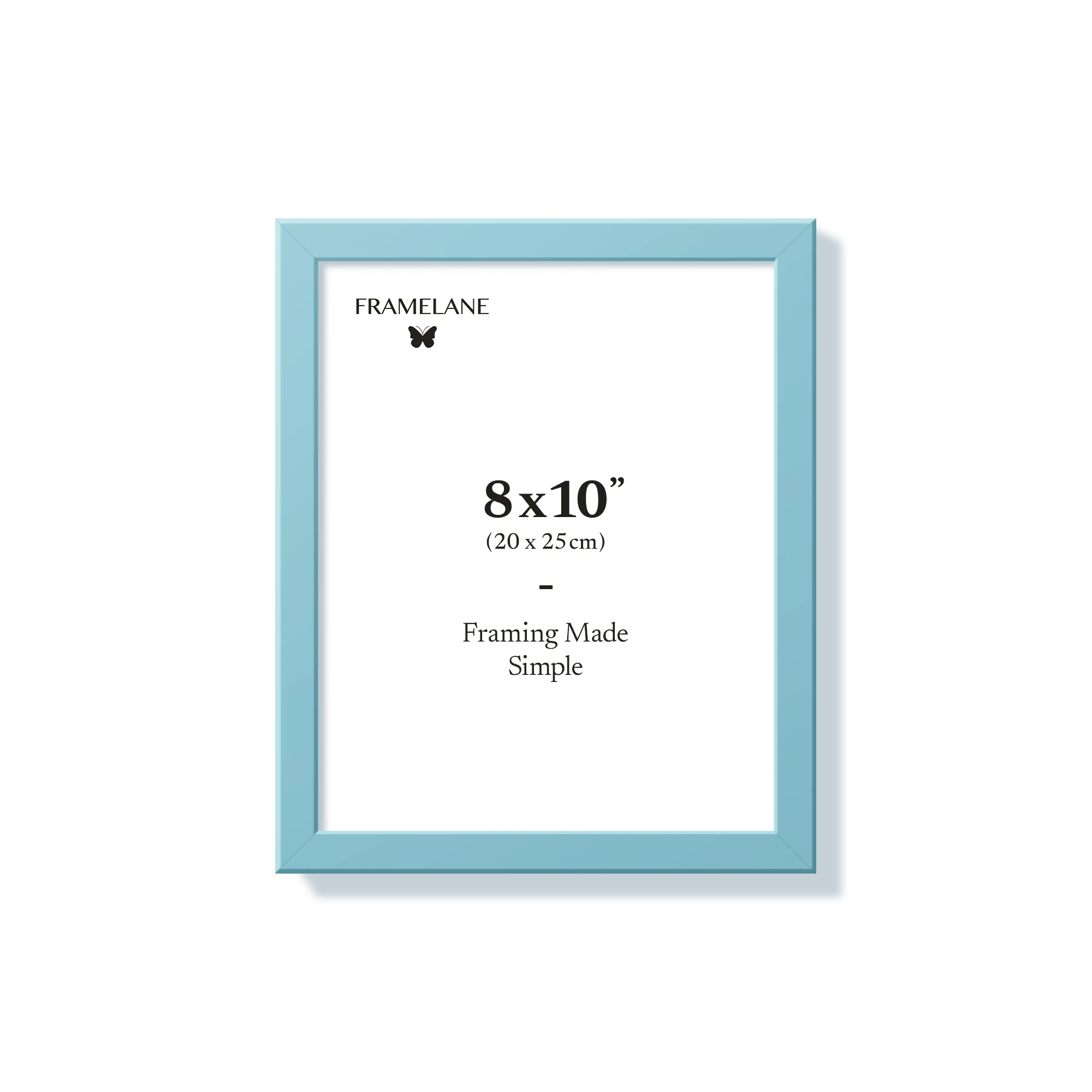 Light blue picture frame 8x10 in, front view