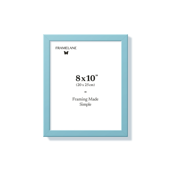 Light blue picture frame 8x10 in, front view