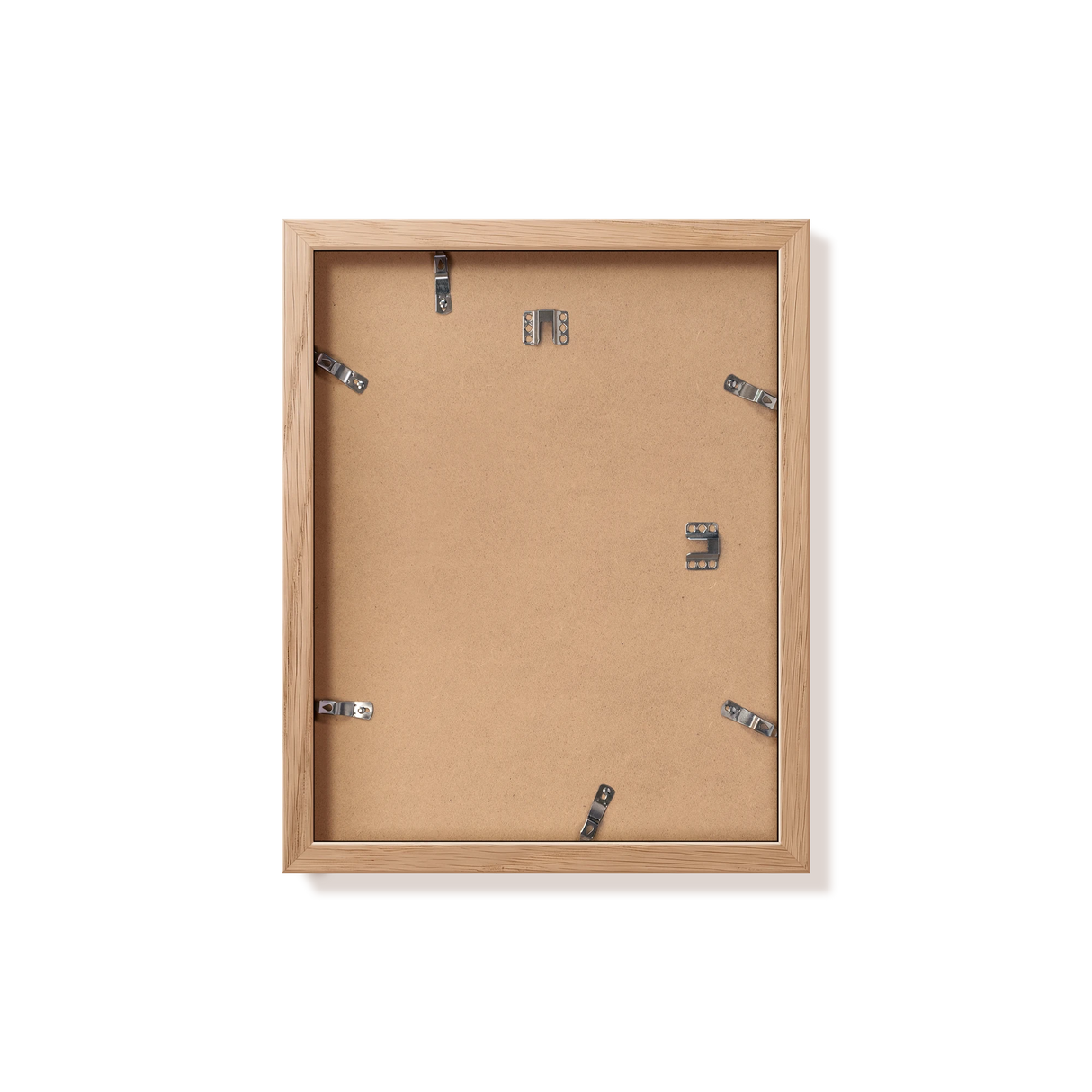 Back of natural oak 11x14 in frame with hanging hardware