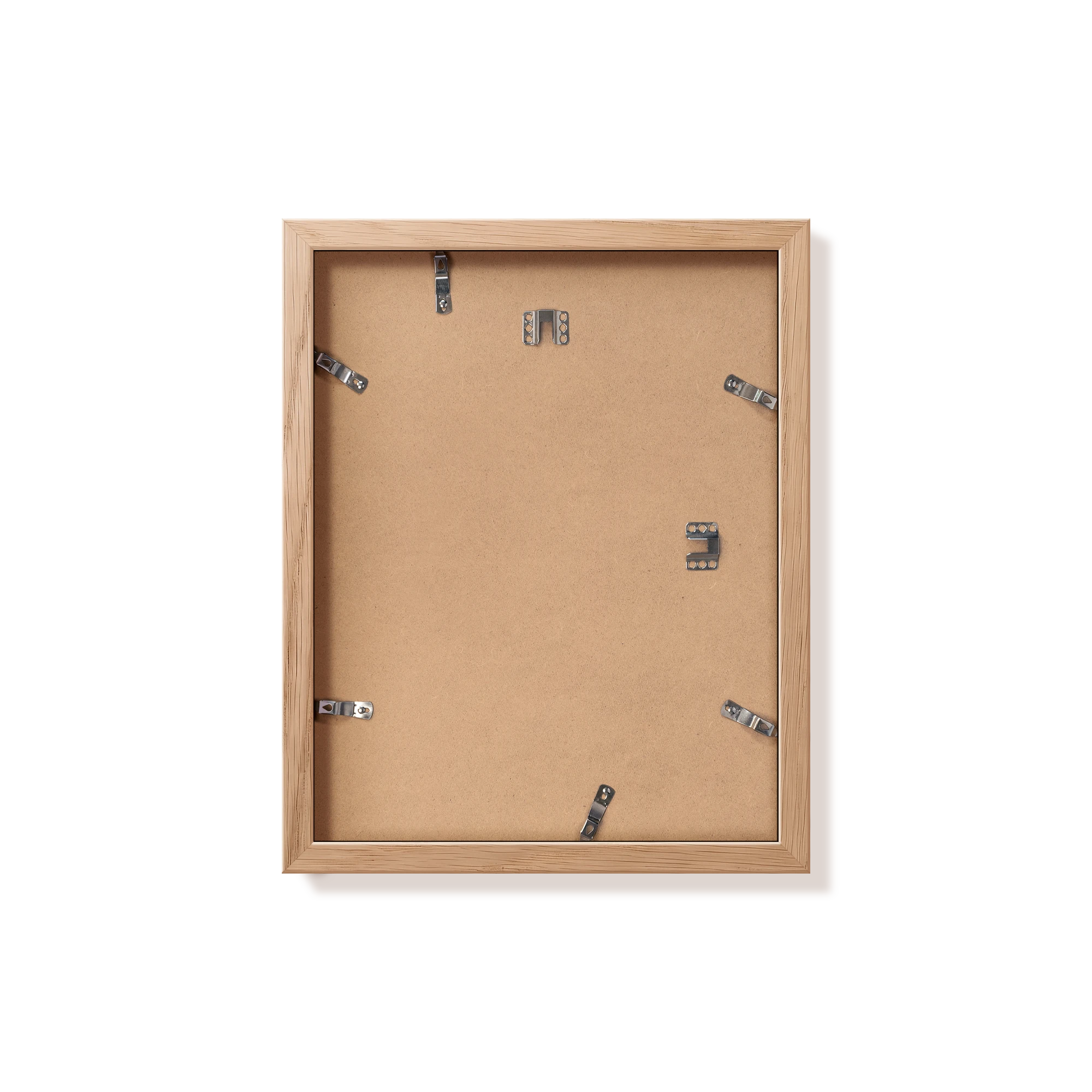 Back of natural oak 11x14 in frame with hanging hardware
