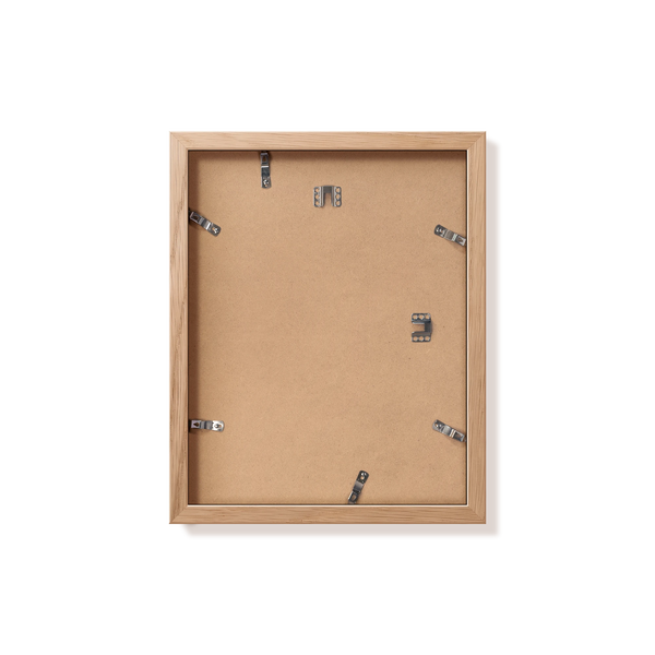 Back of natural oak 11x14 in frame with hanging hardware