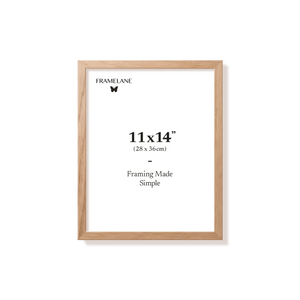 Natural oak picture frame 11x14 in, front view