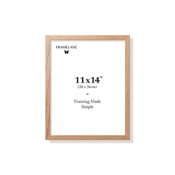 Natural oak picture frame 11x14 in, front view